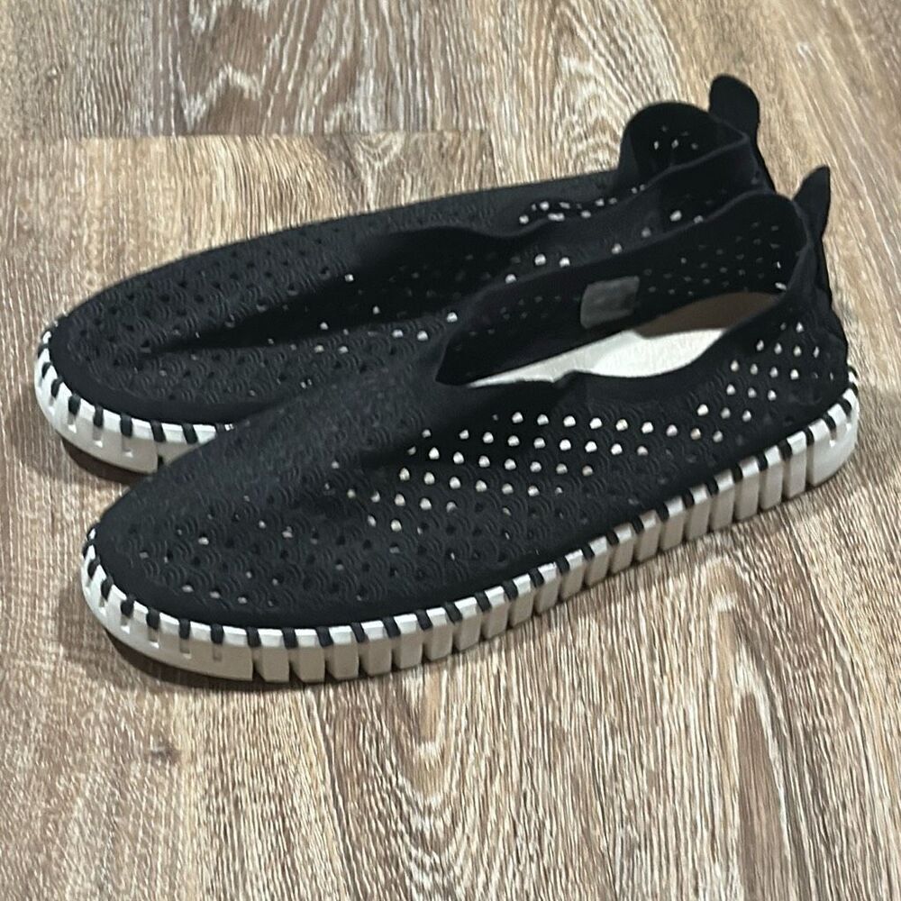 Ilse Jacobsen tulip black slip on comfort shoes flats 40 9